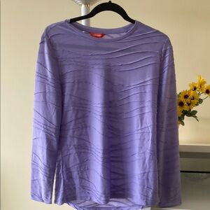 Purple Ruched Long Sleeve Blouse